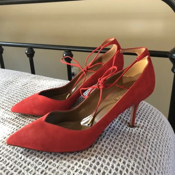 Aquazzura Shoes - Aquazzura Red Pumps Heels Size 39 9